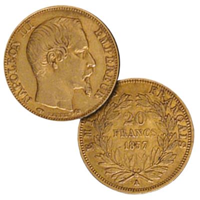 gold french francs napoleon gold