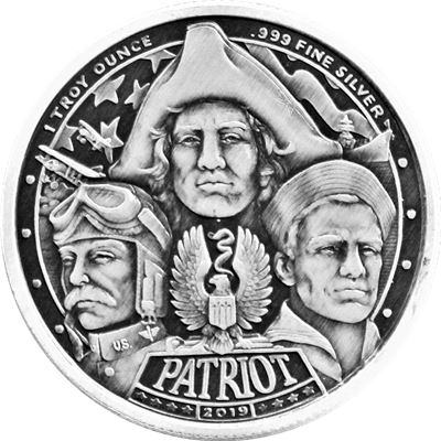 patriot silver round american revolution