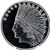 silver round indian head design